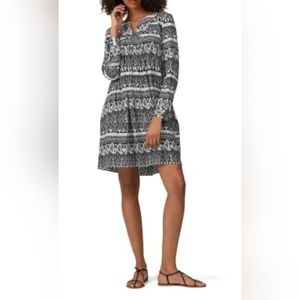 THAKOON Collective Black Floral Paisley Print Shirtdress Dress Black White Sz 0